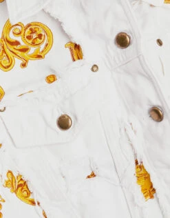 Versace Jeans Couture Baroque Jewels Printed Insert Denim Cropped Jacket -J.Lindeberg Shop 101379