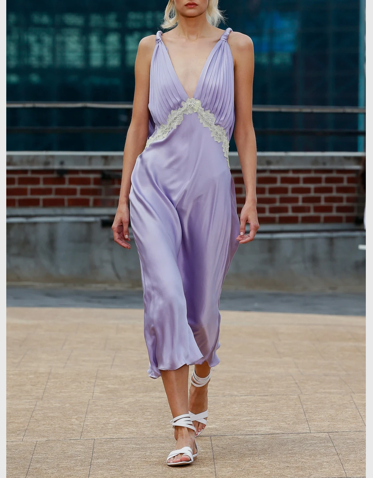 Jonathan Simkhai Kiara Lace-Detailed Satin Midi Dress 5 Jonathan Simkhai Kiara Lace-Detailed Satin Midi Dress - Image 5