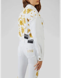 Versace Jeans Couture Baroque Jewels Printed Insert Denim Cropped Jacket -J.Lindeberg Shop 101683