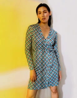 Diane Von Furstenberg Julian Printed Wrap Mini Dress -J.Lindeberg Shop 119783