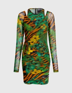Versace Jeans Couture Tropical Tiger Print Fitted Mini Dress -J.Lindeberg Shop 129996