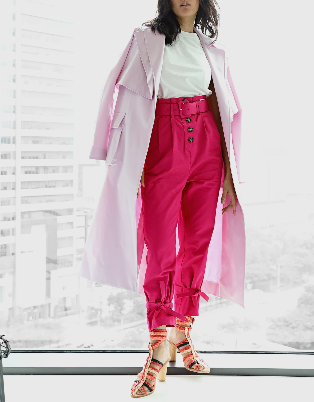 SELF PORTRAIT Self-Portrait Peg Canvas Tapered Pants 3 SELF PORTRAIT Self-Portrait Peg Canvas Tapered Pants - Image 3