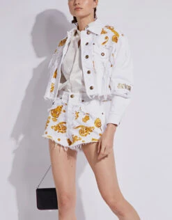 Versace Jeans Couture Baroque Jewels Printed Insert Denim Cropped Jacket -J.Lindeberg Shop 130082