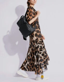 Ganni Leopard Print V-neck Wrapped Maxi Dress -J.Lindeberg Shop 136085