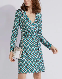 Diane Von Furstenberg Julian Printed Wrap Mini Dress -J.Lindeberg Shop 136962