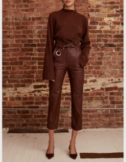 Marissa Webb Lamb Leather Anniston Belted High-rise Cropped Pants -J.Lindeberg Shop 161961