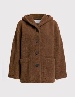 Harris Wharf London Oversized Bouclé Hooded Jacket