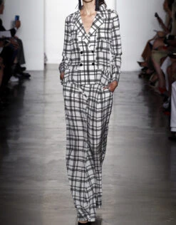 Marissa Webb Erika Wide Leg Plaid Pants