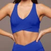 Michi Ray V-Neck Longline Bra-Royal Blue