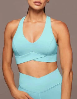 Michi Ray V-Neck Longline Bra-Island Blue