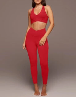 Michi Ray V-Neck Longline Bra-Fire Red -J.Lindeberg Shop 2532219