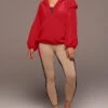 Michi Stratosphere Half Zip Top Jacket-Fire Red