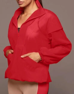 Michi Stratosphere Half Zip Top Jacket-Fire Red -J.Lindeberg Shop 2532372
