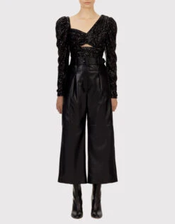 SELF PORTRAIT Self-Portrait Faux Leather Culottes -J.Lindeberg Shop 256643