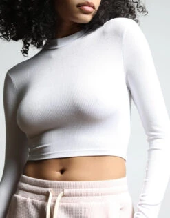 Twenty Montreal Mackay Rib Copped Long Sleeve Top