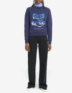 Maison Kitsuné Big Fox Embroidery Regular Sweatshirt-Blue Navy -J.Lindeberg Shop 2577967