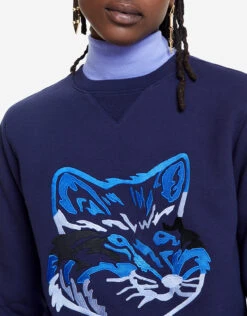 Maison Kitsuné Big Fox Embroidery Regular Sweatshirt-Blue Navy -J.Lindeberg Shop 2577968
