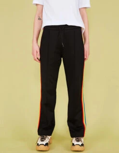 Être Cécile Rainbow Rib Stripe Retro Track Pants-Rainbow Black -J.Lindeberg Shop 2631536