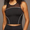 Michi Helix Crop Top-Black Ivory