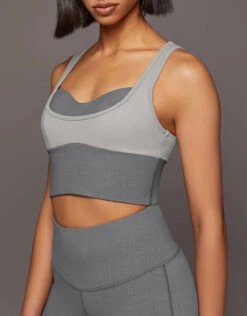 Michi Nordic W.Compress Longline Bra-Moonstone/Granite Grey