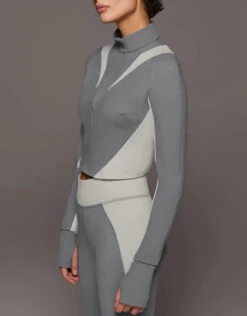 Michi Nordic W.Compress Long Sleeve Crop Top-Moonstone/Granite Grey -J.Lindeberg Shop 2689549