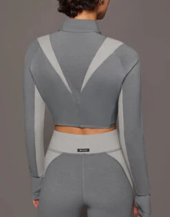 Michi Nordic W.Compress Long Sleeve Crop Top-Moonstone/Granite Grey -J.Lindeberg Shop 2689550