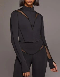 Michi Peak Long Sleeve Crop Top-Black -J.Lindeberg Shop 2689558