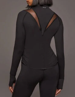 Michi Peak Long Sleeve Top-Black