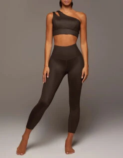 Michi Tigress Gloss Longline Bra-Dark Oak