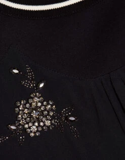 No.21 Flower Embellished Pleat Detail Sweatshirt