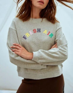 Être Cécile Fresh Air Classic Sweatshirt-Grey Marle -J.Lindeberg Shop 2730682