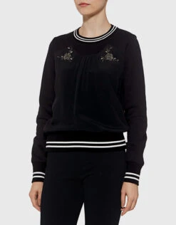 No.21 Flower Embellished Pleat Detail Sweatshirt -J.Lindeberg Shop 27502