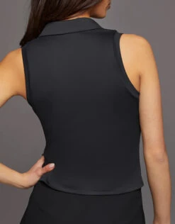 Michi Ace Sleeveless Polo Shirt-Black -J.Lindeberg Shop 2751455