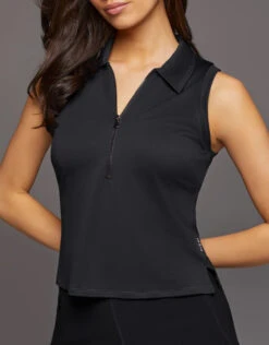 Michi Ace Sleeveless Polo Shirt-Black -J.Lindeberg Shop 2751458