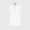 Michi Ace Sleeveless Polo Shirt-White