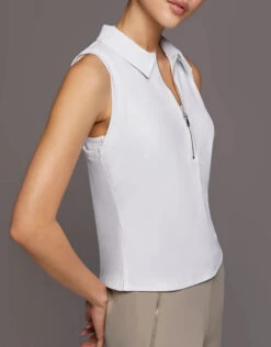 Michi Ace Sleeveless Polo Shirt-White -J.Lindeberg Shop 2751468