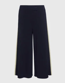 Chinti & Parker Side Stripe Intarsia Merino Culottes
