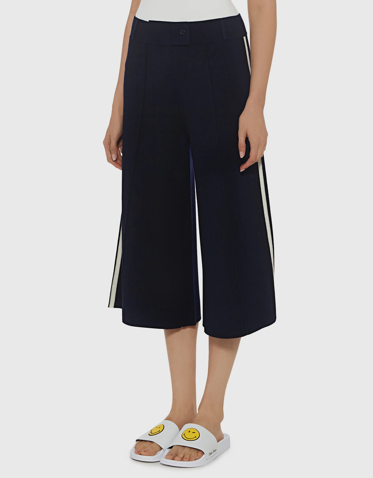 Chinti & Parker Side Stripe Intarsia Merino Culottes 4 Chinti & Parker Side Stripe Intarsia Merino Culottes - Image 4