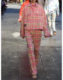 MSGM Tartan Denim Jacket