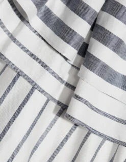 Alexis Madelia Off The Shoulder Striped Ruffled High Low Gown