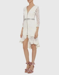 Alexis Parissa V Neck Open Back Lace Ruffled Mini Dress -J.Lindeberg Shop 31033