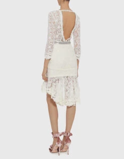 Alexis Parissa V Neck Open Back Lace Ruffled Mini Dress -J.Lindeberg Shop 31034
