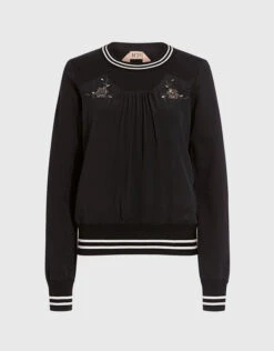 No.21 Flower Embellished Pleat Detail Sweatshirt -J.Lindeberg Shop 31340