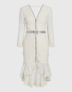 Alexis Parissa V Neck Open Back Lace Ruffled Mini Dress -J.Lindeberg Shop 31343