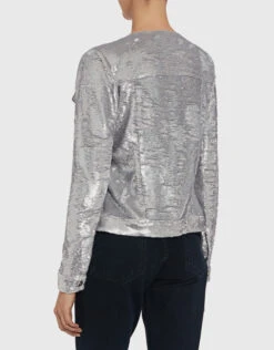 IRO Dalome Metallic Sequined Collarless Jacket -J.Lindeberg Shop 31980