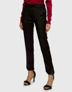 Nili Lotan Chelsea Wool Slit Straight-leg Cropped Pants -J.Lindeberg Shop 34201