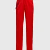 MSGM Chain Side Stripe Satin-crepe Track Pants