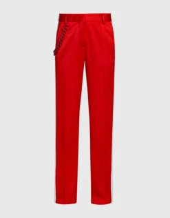 Front Page 52 MSGM Chain Side Stripe Satin-crepe Track Pants