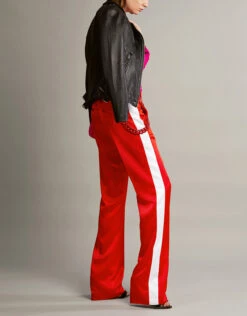 MSGM Chain Side Stripe Satin-crepe Track Pants -J.Lindeberg Shop 34507