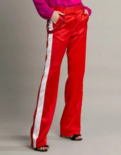 MSGM Chain Side Stripe Satin-crepe Track Pants -J.Lindeberg Shop 34508